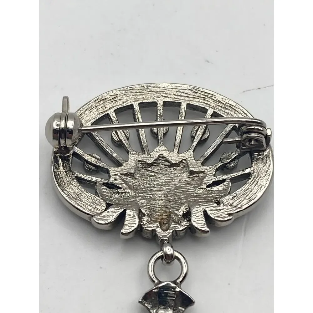 Women's Art Deco Brooch Watch Peers Hardy - New Battery - Marcasite Like Stones